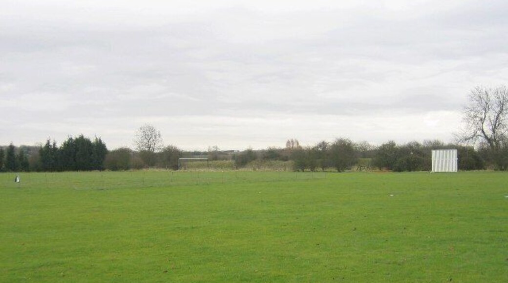 Lighthorne cricket pitch. Looking south across the cricket pitch - not in the best of condition in the winter months!