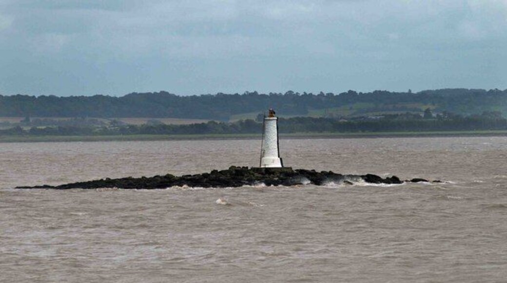 Charston Rock lighthouse Built 1868 and still operational, maintained by The Gloucester Harbour Trustees, Photo taken from near the car park and picnic area on Black Rock Road.