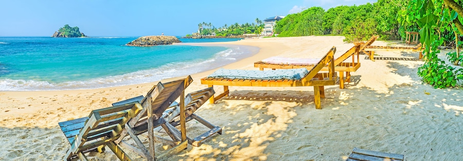 Panorama with beach chairs