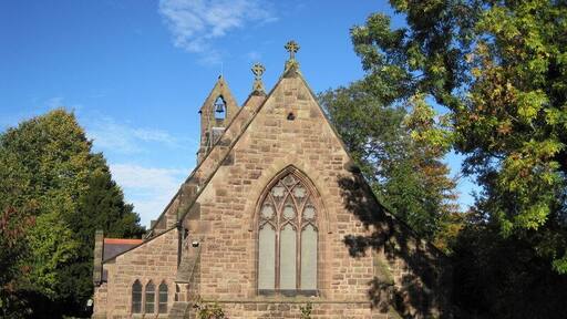 St Luke's parish church, Dunham-on-the-Hill, Cheshire, seen from the south