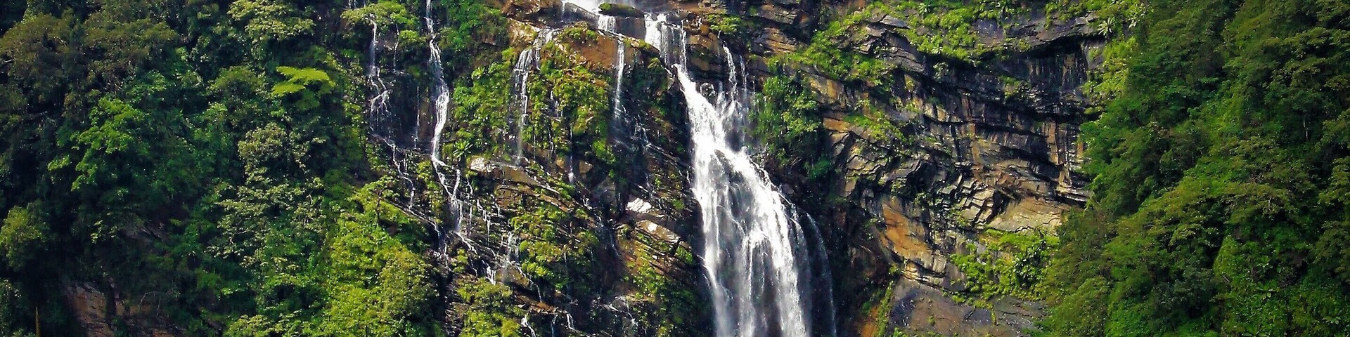 Beautiful waterfalls visible from the Mahatma Gandhi Jog Falls Power House at Shimoga, Karnataka state, India.