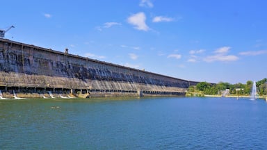 Beautiful landscape view of KRS Dam view from Brindavan Gardens. Perfect picnic spot or weekend gateway for people of Bangalore, Mysore