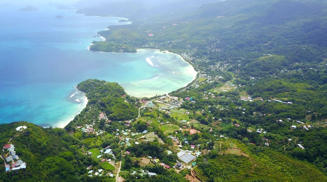 Aerial shot of Anse Boileau village.
