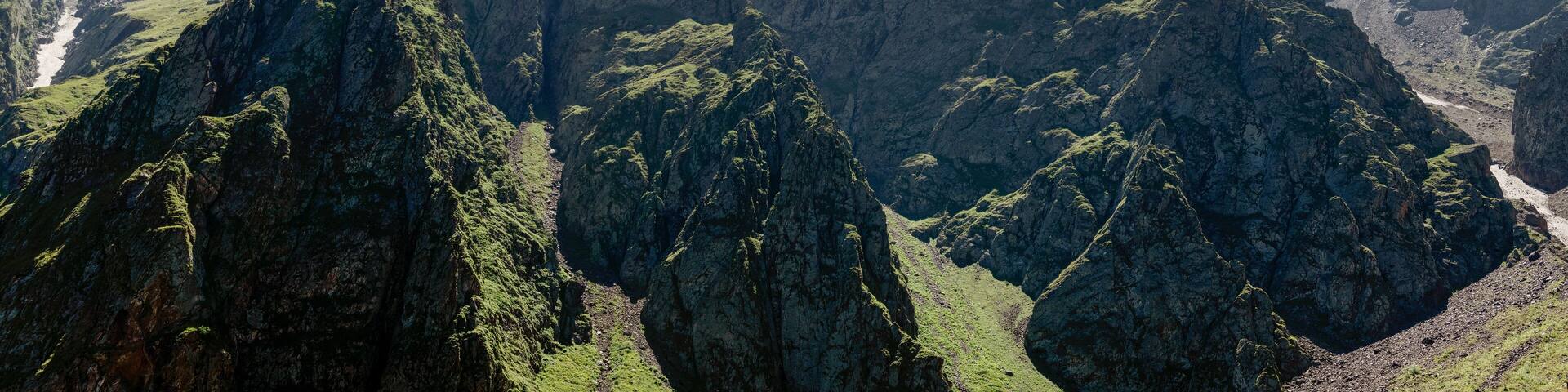 Caucasian mountain landscape on a summer day. The Tsey Gorge. Republic of North Ossetia — Alania, Alagirsky district, Russia