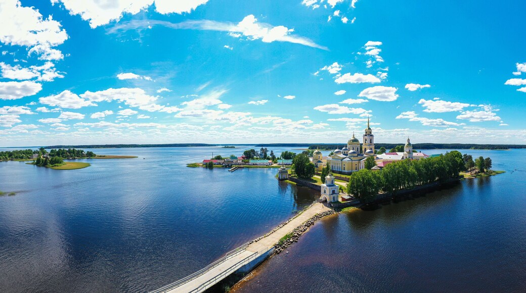 Nilo-Stolobenskaya desert, a monastery on lake Seliger, island. High quality photo
