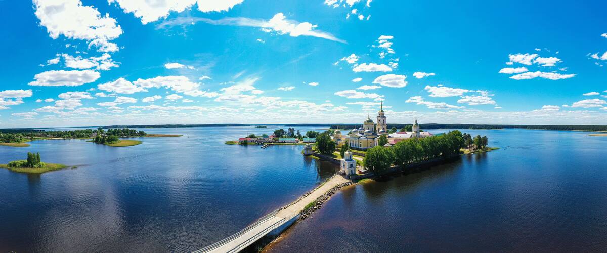Nilo-Stolobenskaya desert, a monastery on lake Seliger, island. High quality photo