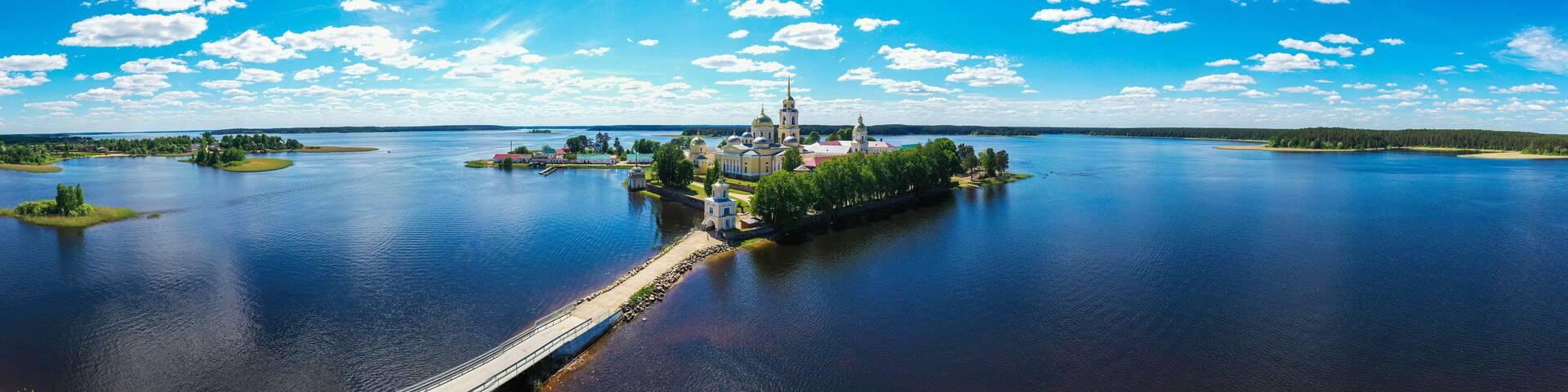 Nilo-Stolobenskaya desert, a monastery on lake Seliger, island. High quality photo