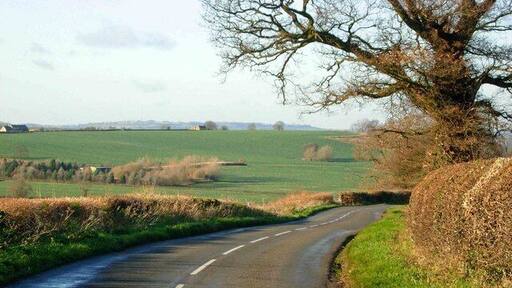 Gayton - Bugbrooke Road nr. Gayton This road drops away from the high land on which Gayton village stands. It also forms part of the Midshires Way long distance path.