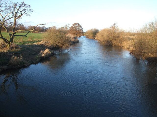 River Dove near Combridge This picture is taken at a point about 300 metres south of the point that the Rivers Dove and Churnet join.