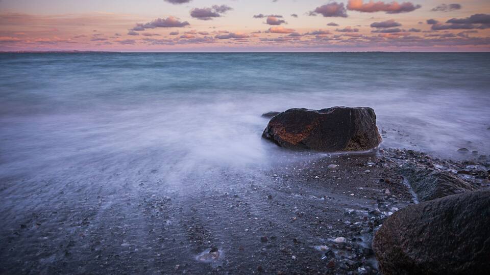 Sunset at Moesgaard beach