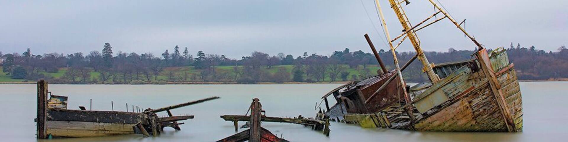 The boat graveyard at Pin Mill in Suffolk