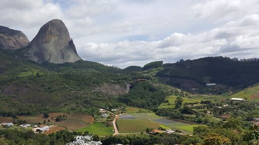 Panorama of the mountains of the Pedra Azul region, in the countryside of Espirito Santo state, Brazil.