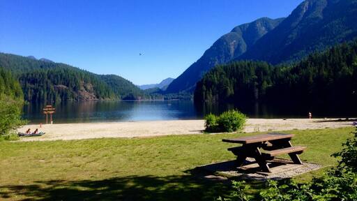 The start of our 9km hike around Buntzen lake. How can you not love this beautiful Nature? #hike #BuntzenLake #BritishColumbia