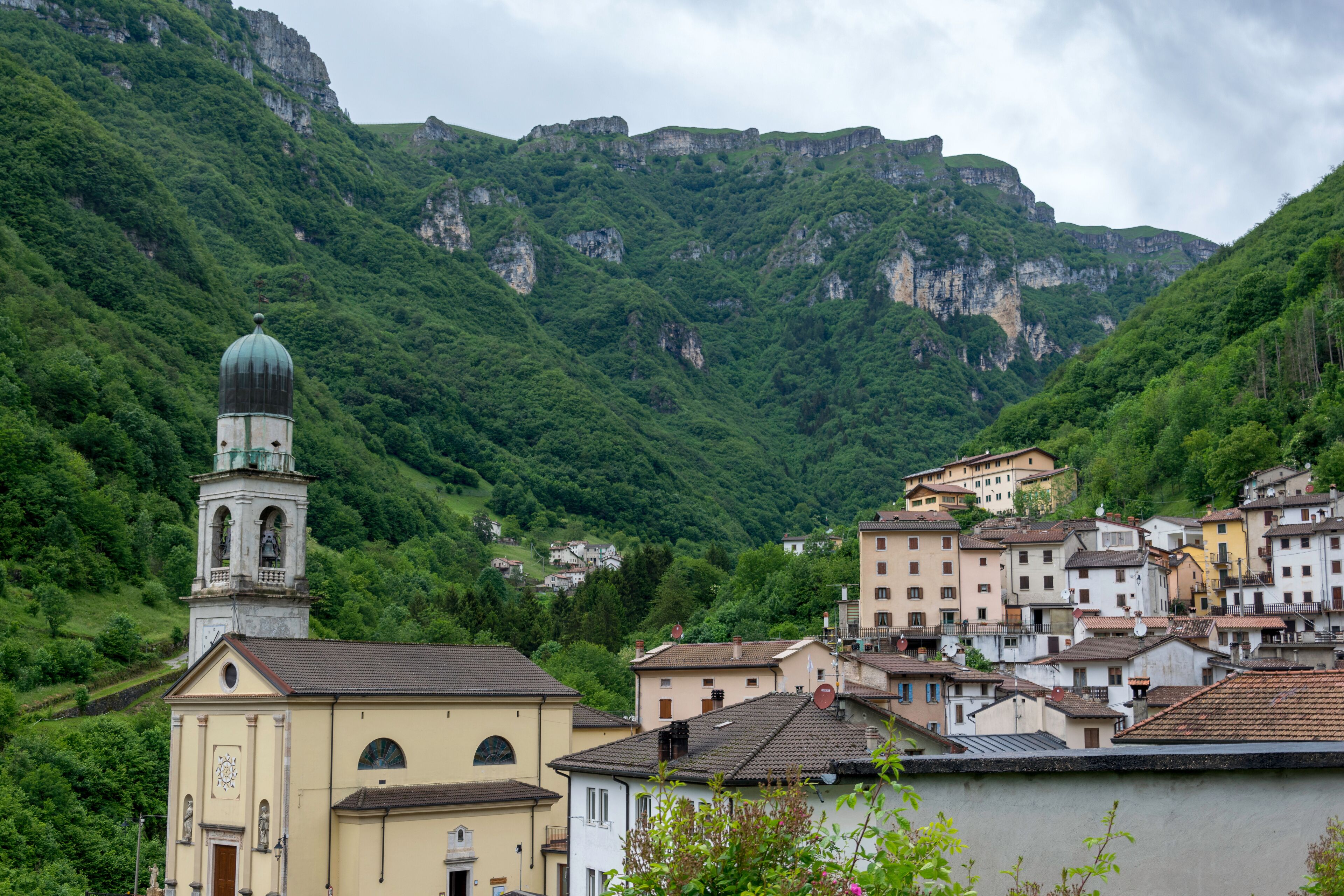 Village of Giazza, typical italian village in the dolomites mountains