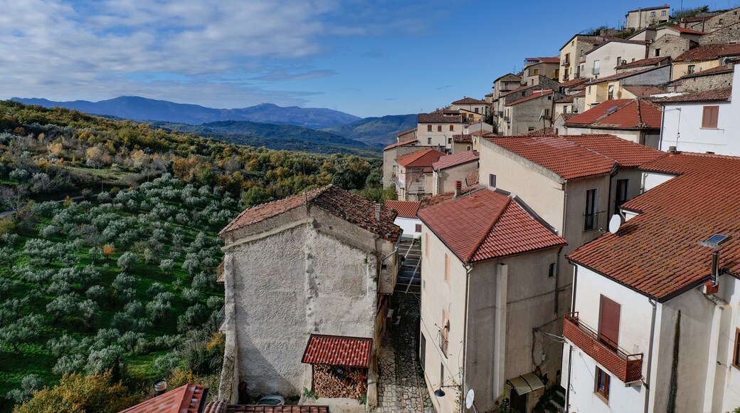 The landscape around Corleto Monforte, a small town in the province of Salerno, Italy.