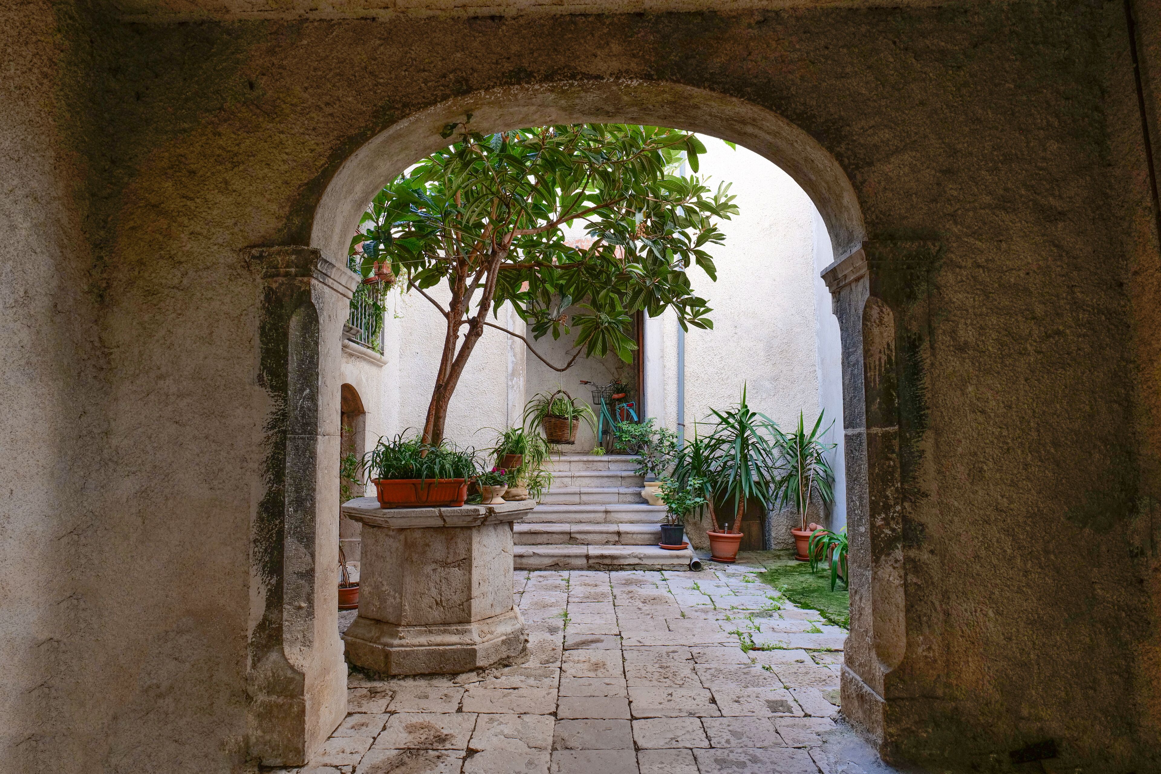 The entrance of an old house in Corleto Monforte, a small town in the province of Salerno, Italy.