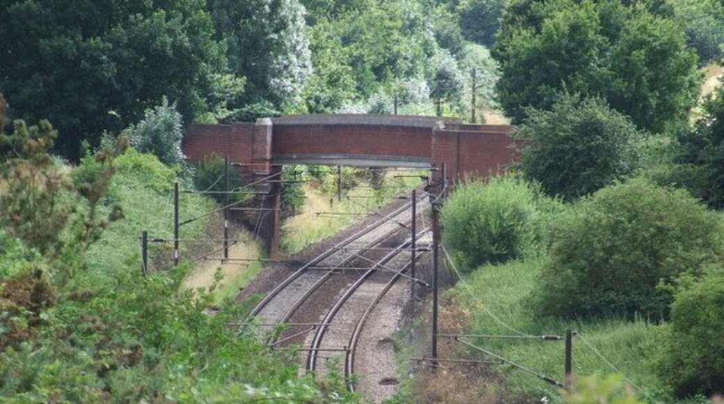 Railway Bridge. Railway bridge crossing the Great Eastern Main Line (London to Norwich) for access to Brantham Hall farm near to Brantham, Suffolk.