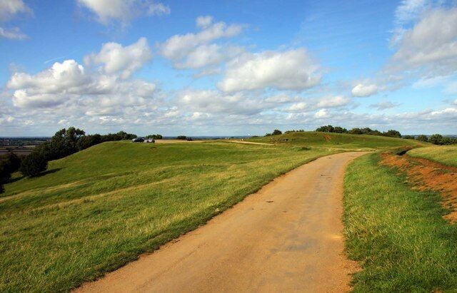 The road on top of the Burton Dassett Hills