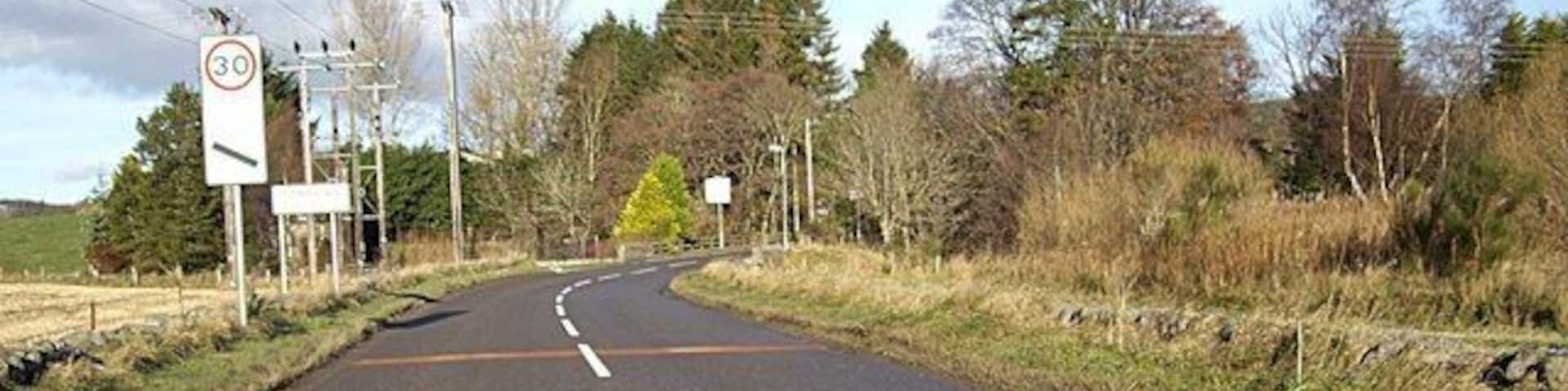 100m from Torphins On B993 to the south of the village.