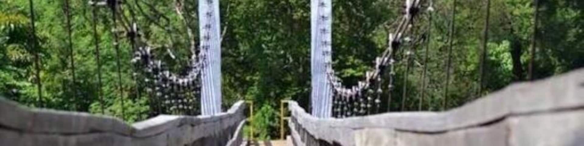 Hanging bridge at Madlum River San Miguel Bulacan. 
#buildahousefornanayatmtmanalmon #hikingmtmanalmon #outreach #treeplanting #biaknabato #sanmiguelbulacanexploration
