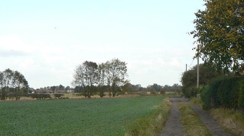 Track and footpath. The track would have formed the tradesman's access to the back of Fernhill House 1551449, but is also part of the footpath link between Hoveringham and Caythorpe.