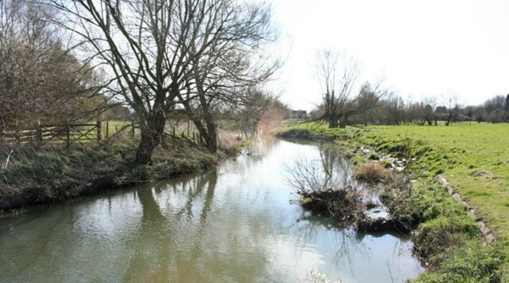 The River Cam (or Granta) As it flows from a motorway bridge near Hauxton