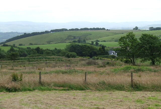 Penuwch farmland, Ceredigion This is the view south from the beer garden of the Penuwch Inn.