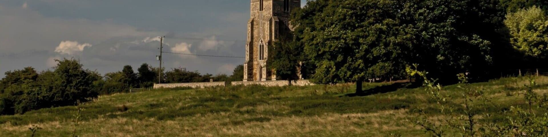 The church on the hill just outside the village of Shouldham in Norfolk...