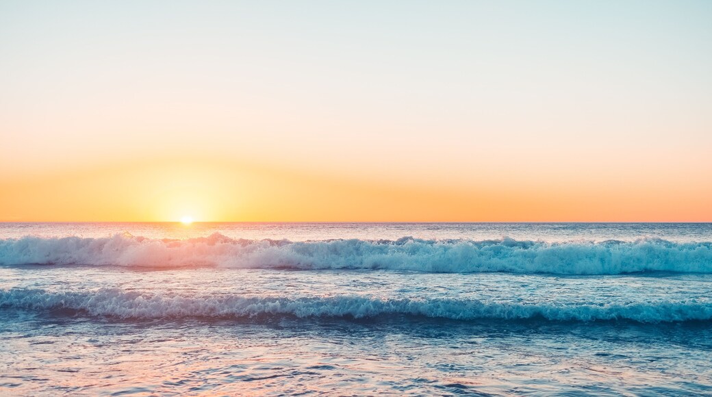 Waves crashing at sunset, Moana Beach, South Australia
