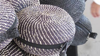 Colorful handicrafts made with Iraca palm in the municipality of Usiacurí Atlantico, Colombia