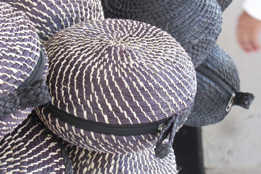 Colorful handicrafts made with Iraca palm in the municipality of Usiacurí Atlantico, Colombia