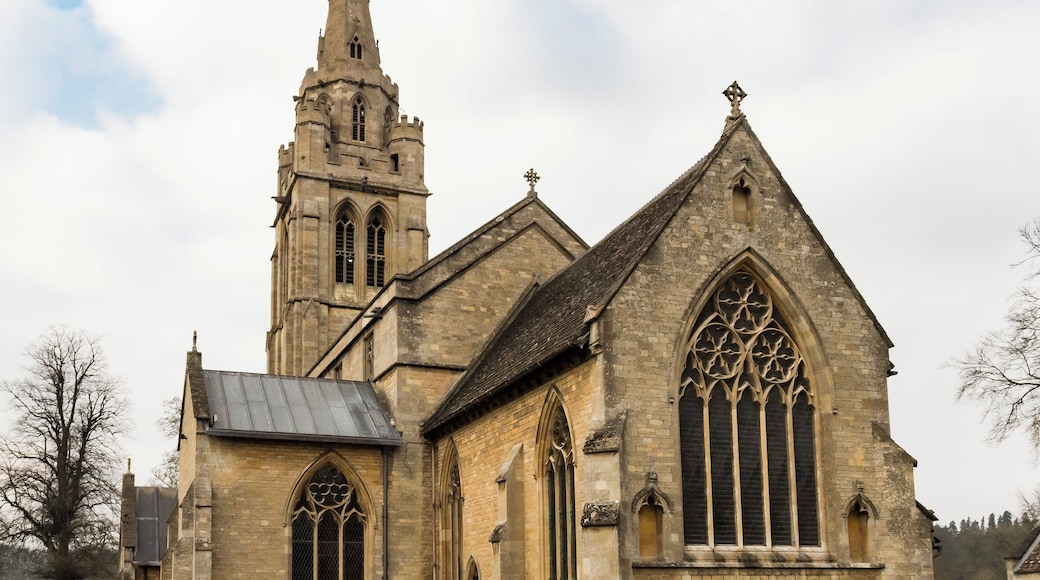 The present church dates from the 13th and 14th centuries, although it was much restored in Victorian times. In fact the whole appearance makes it seem Victorian. The cause of the restoration was a hailstorm on 25th April 1843 when the spire was struck by lightning and masonry fell into the nave destroying the roof and the old gallery at the west end. The vicar at the time, the Honourable and Reverend Leland Noel (a brother of the Earl of Gainsborough), immediately began the work of restoration and employed a young London architect, Richard Cromwell Carpenter (1812-55). Apparently he found much needed doing, not just as a result of the lightning strike. He would have liked to do a great deal but a dispute arose between the Vicar and the parish. Whatever the reason he was replaced in 1851 by well-known architect John Loughborough Pearson. Pearson had also worked on the tower and choir of Peterborough Cathedral.