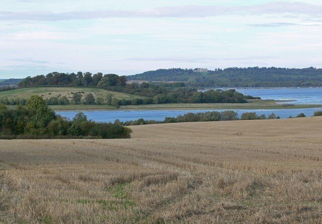 Lax Hill and Rutland Water Looking north from Lyndon Road.