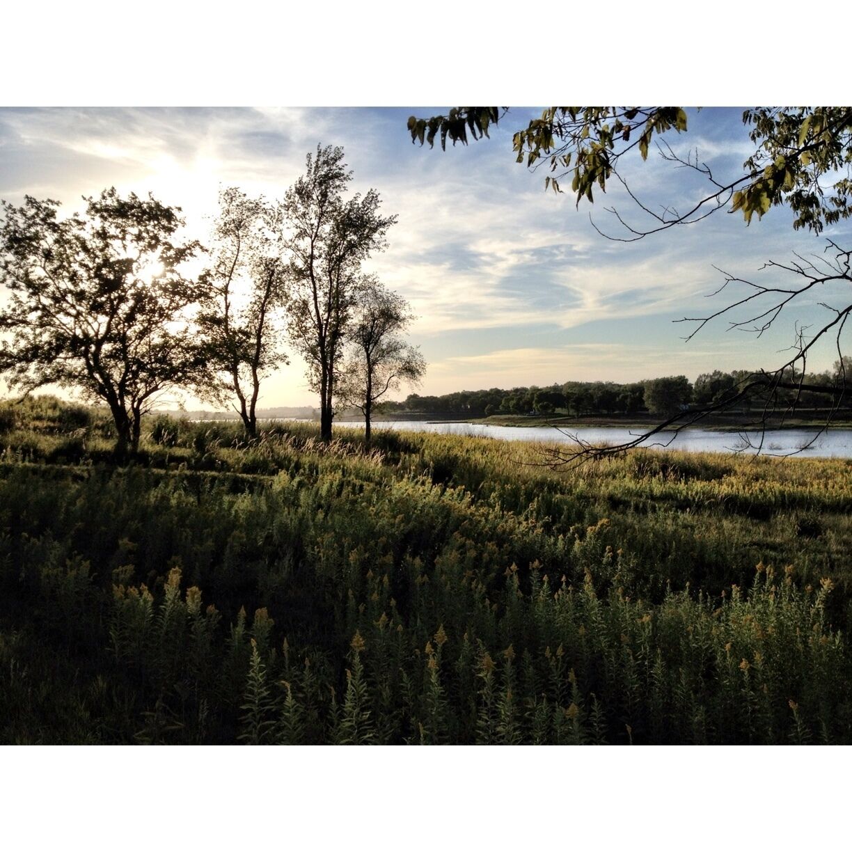 Sun beginning to set over Lake Anita in early September.