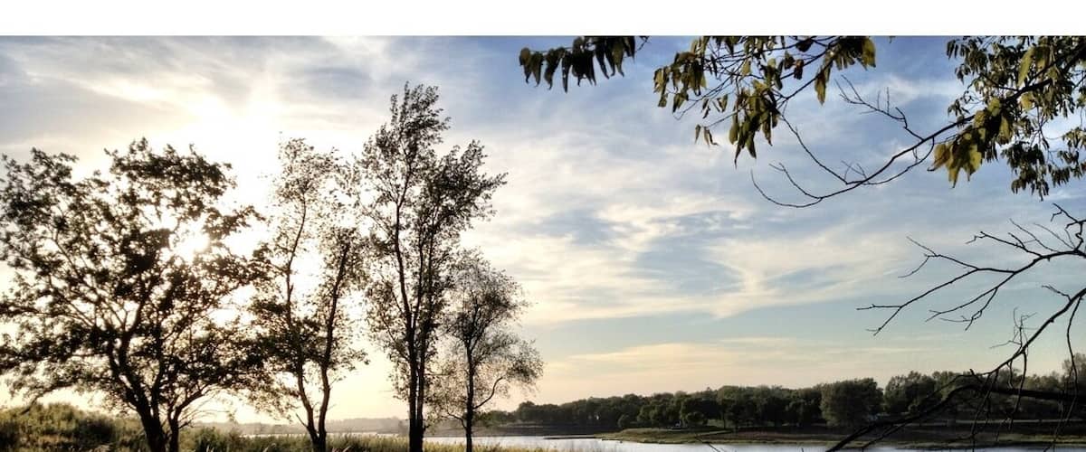 Sun beginning to set over Lake Anita in early September.