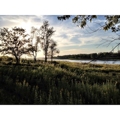 Sun beginning to set over Lake Anita in early September.
