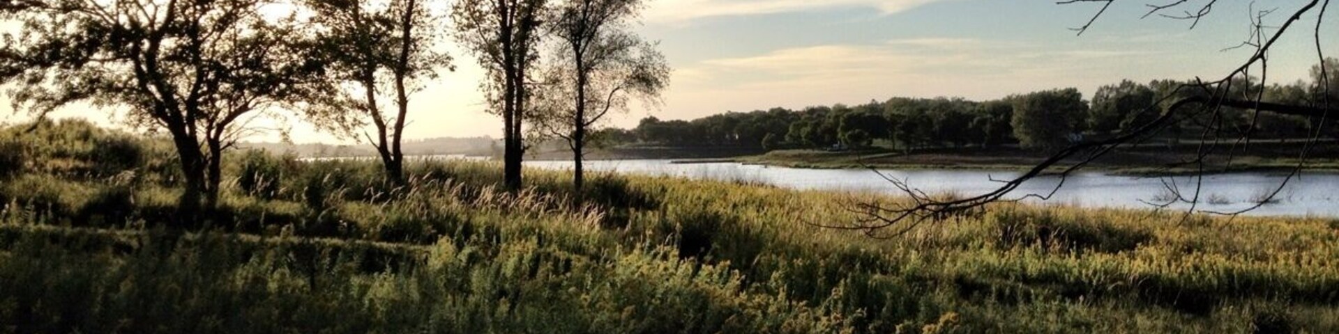 Sun beginning to set over Lake Anita in early September.