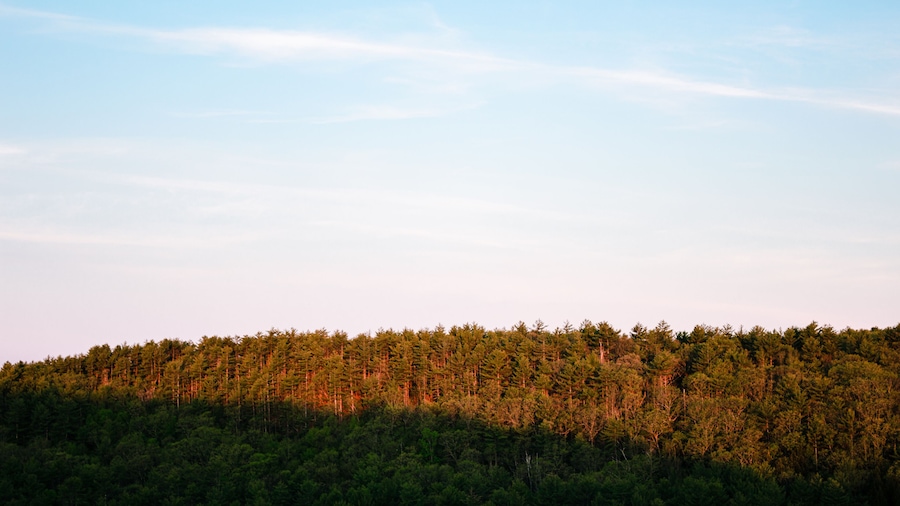 View from Sheep Rock in Bears Den Conservation Area in Athol Massachusetts