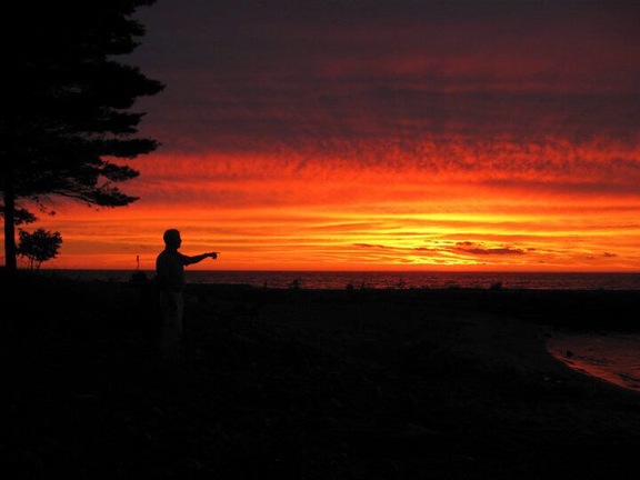 Gorgeous sunset at Sand Hills Lighthouse Inn.