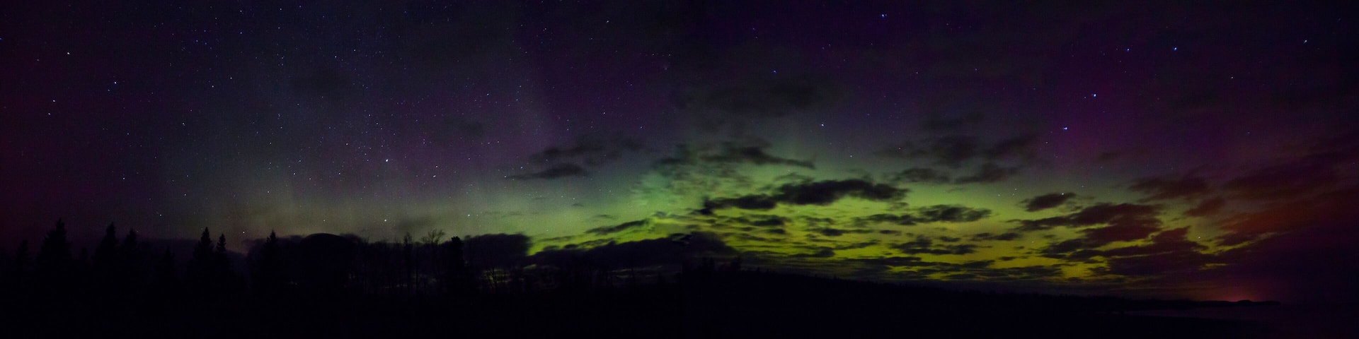 Northern Lights dance above the North Shore of Lake Superior in Minnesota