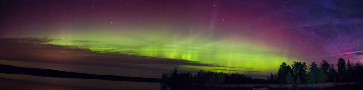Northern Lights over a Lake in Minnesota during Summer