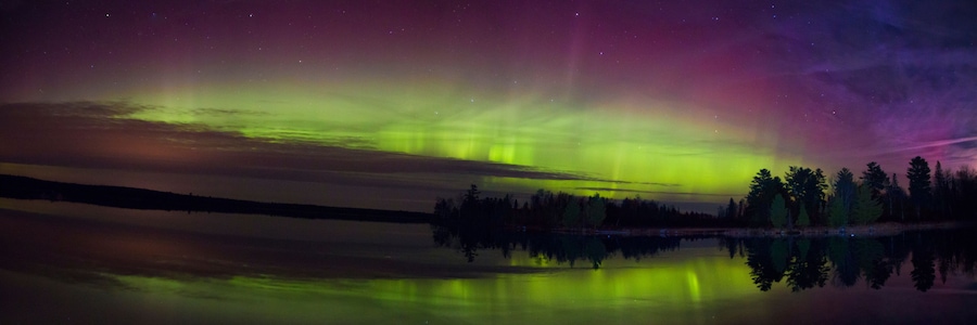 Northern Lights over a Lake in Minnesota during Summer