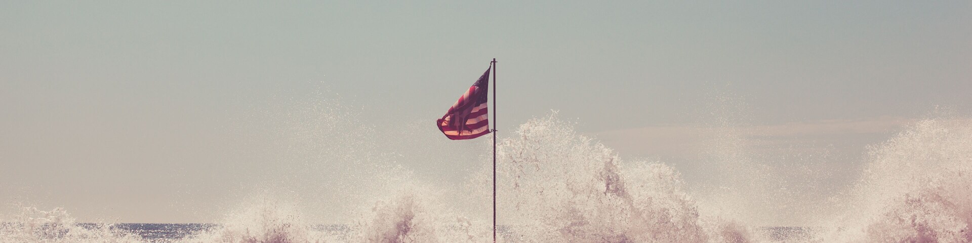 American Flag on Jetty