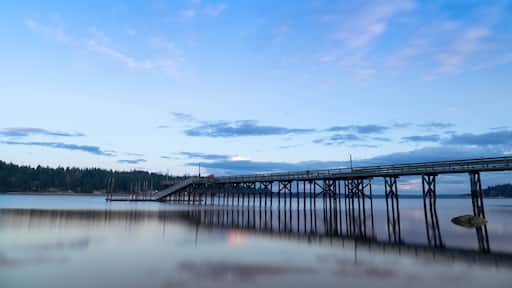 Springtime pier in Allyn Washington