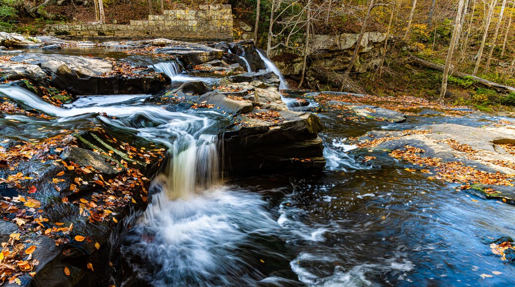 Fall Foliage and The Upper Cascades of Brush Creek Falls, Brush Creek Nature Preserve, Athens, West Virginia, USA