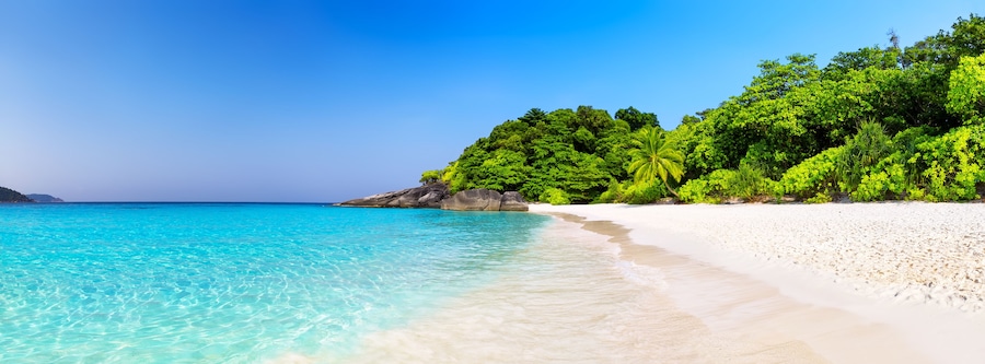 Beautiful beach and blue sky in Similan islands.