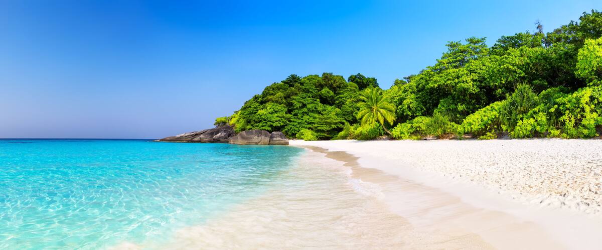 Beautiful beach and blue sky in Similan islands.