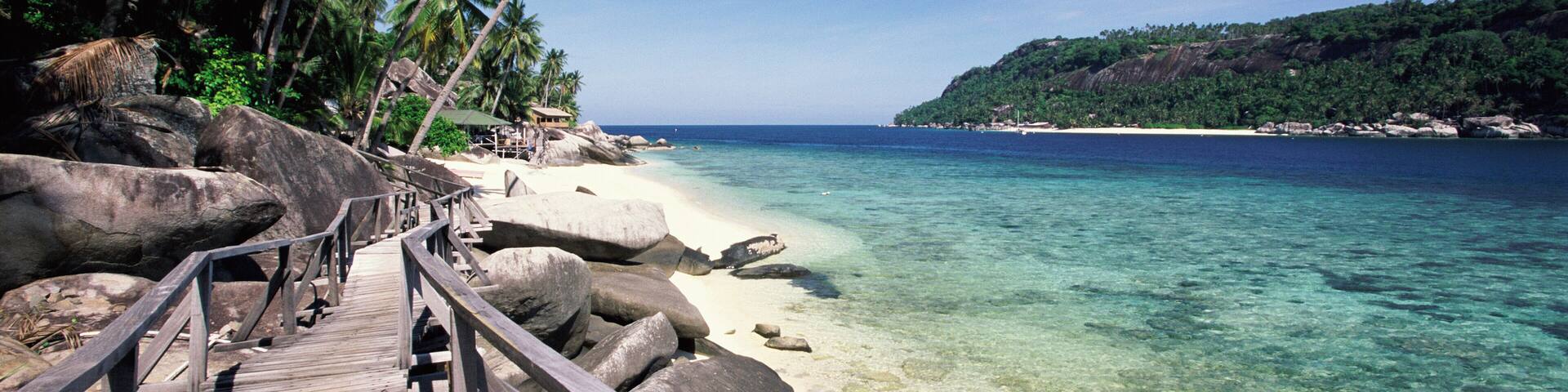 Wooden Boardwalk, Aur Island, Malaysia