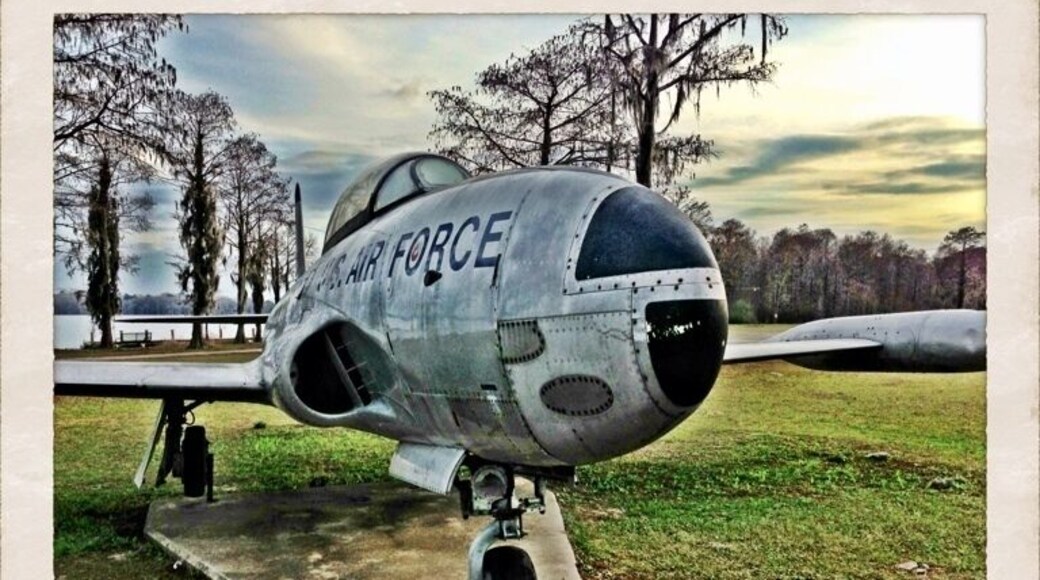 Old Air Force jet on display at the lake.