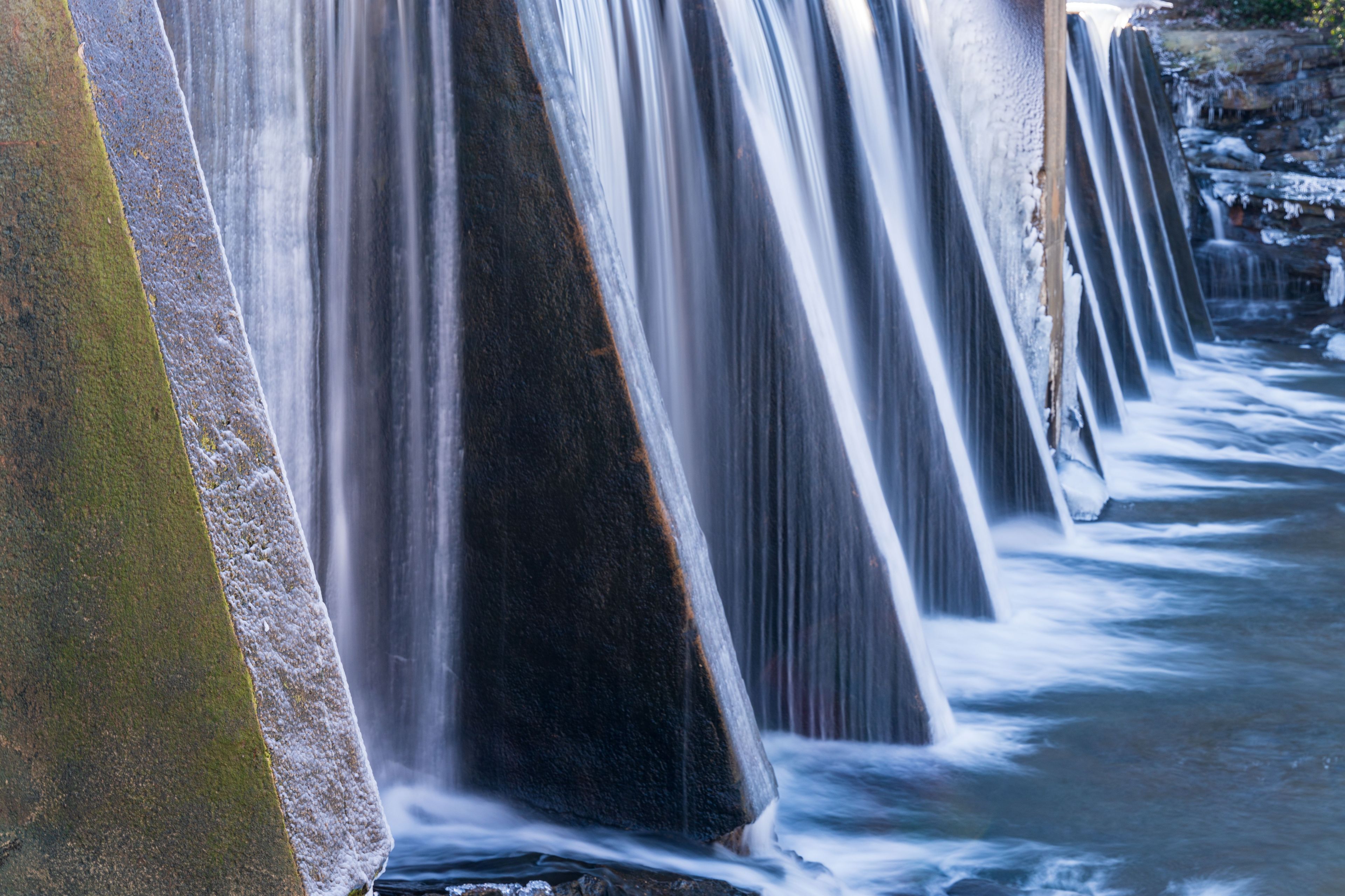 A.A. Miller Dam near the Desoto Falls,  Alabama, during wintertime